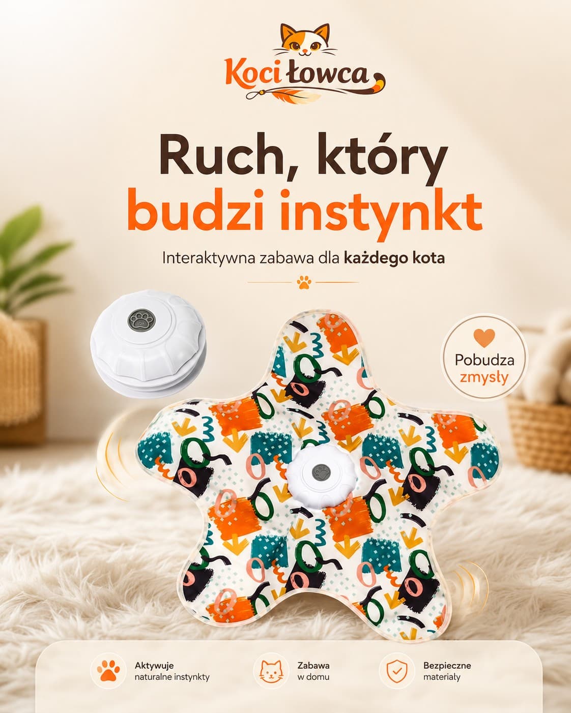 KociŁowca – interaktywna mata dla kota z ruchomym piórkiem