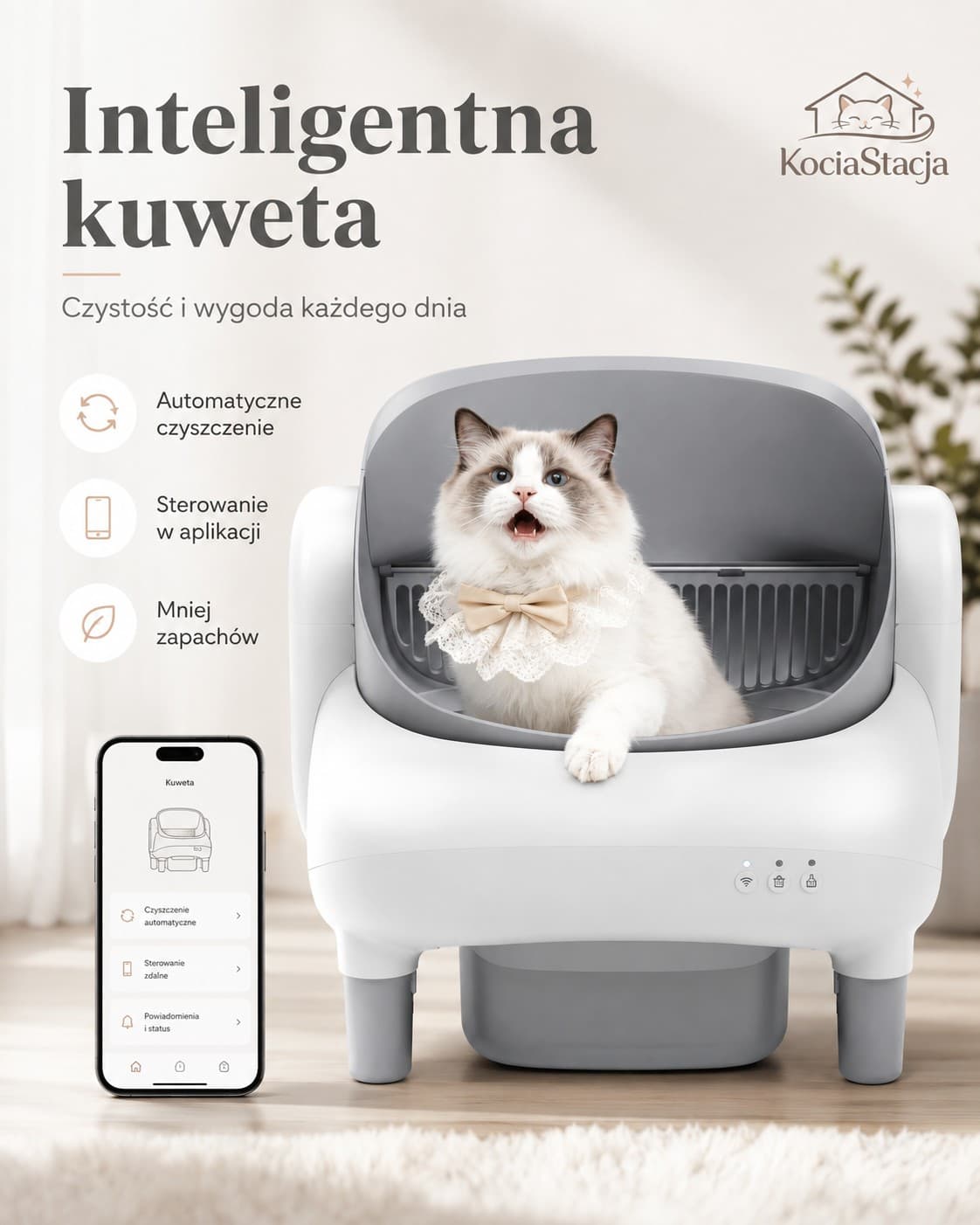 KociaStacja – inteligentna kuweta samoczyszcząca z aplikacją